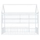 preview thumbnail 17 of 25, Twin Size Metal Bed House Bed Frame with Fence and Shelves, Black
