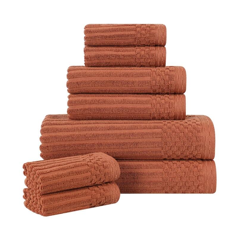 Superior Soho Ribbed Cotton 8-Piece Assorted Towel Set
