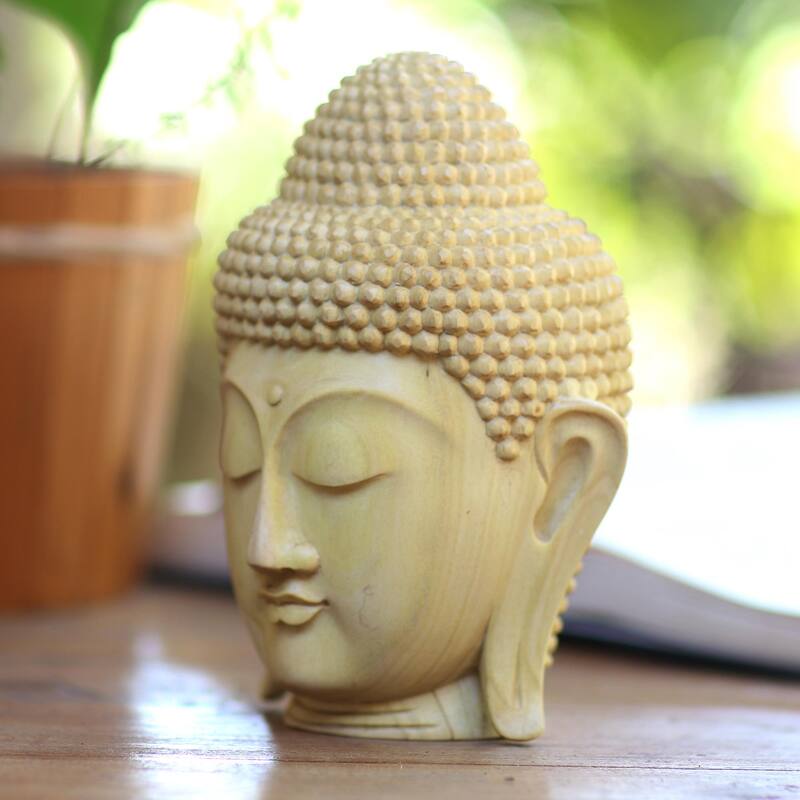 Novica Handmade Buddha Harmony Wood Statuette
