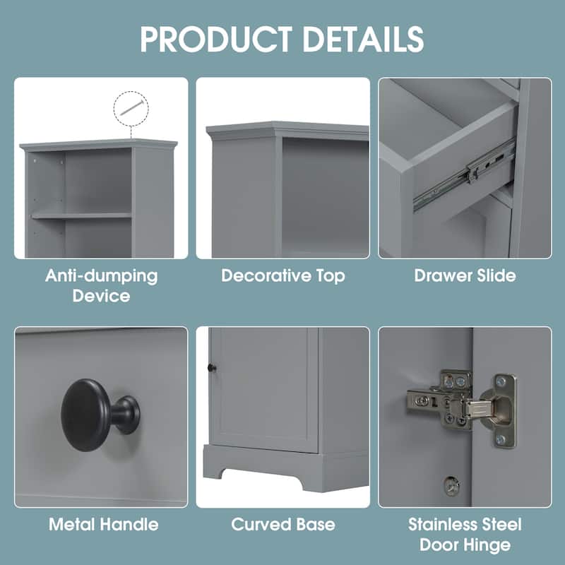 Modern Wooden Bathroom Linen Cabinet