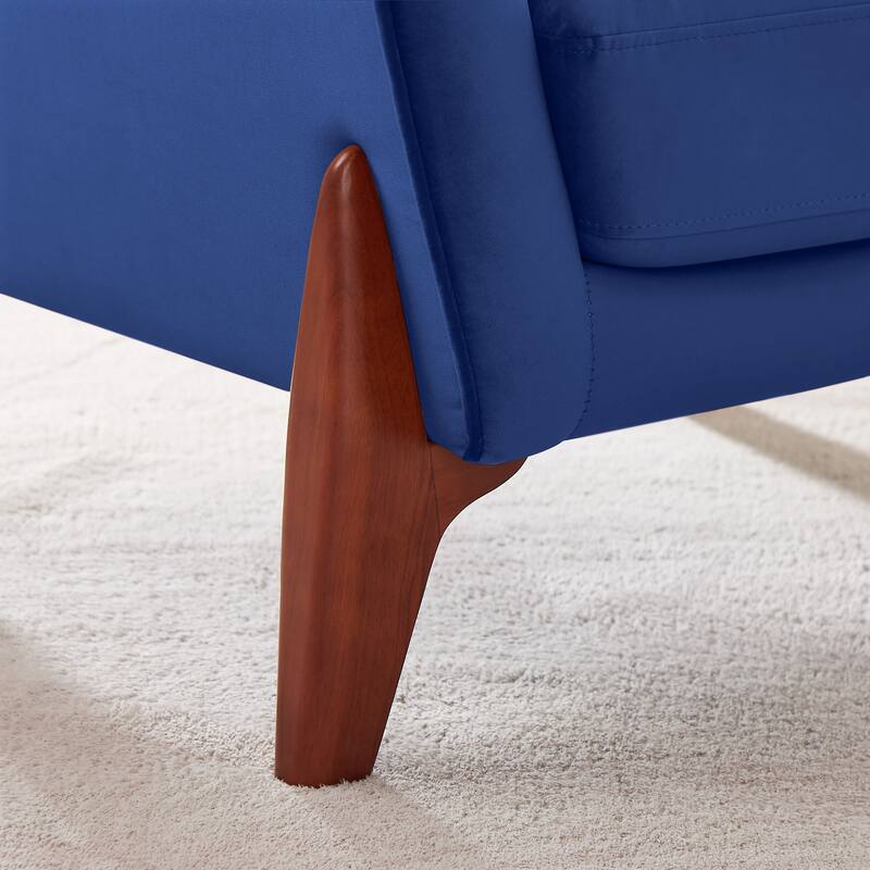 VANOMi 30.7 Inch Mid-century Modern Wide Upholstered Accent Armchair with Rubber Wood Legs