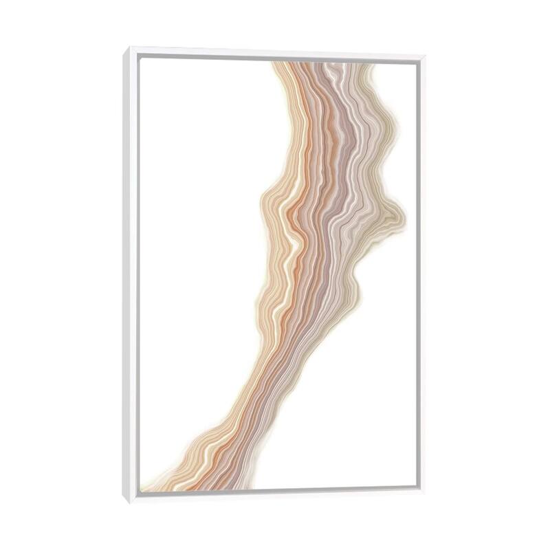 iCanvas "Taupe Liquefied" by 5by5collective Framed Canvas Print - White - 40x26