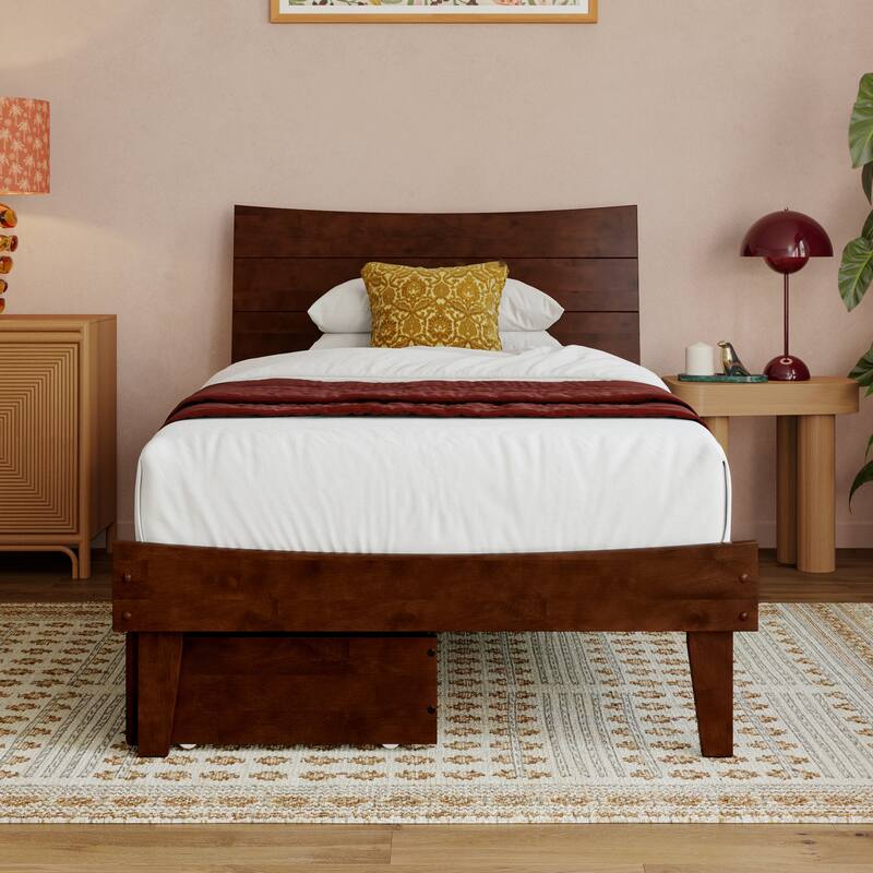 Phoenix Wood Platform Bed with Storage Drawers