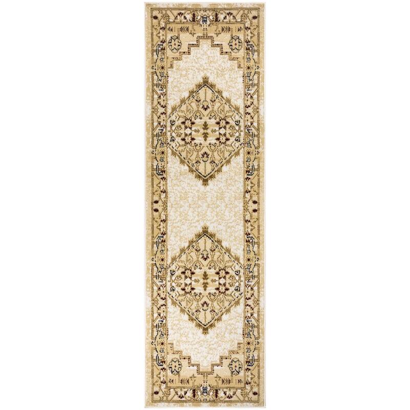 Cinon Power Loomed Distressed Traditional Area Rug By HomeRoots - 90' X '27' X '0.5