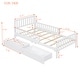 preview thumbnail 2 of 6, Wood Platform Bed with 3 Guardrails and 2 Drawers