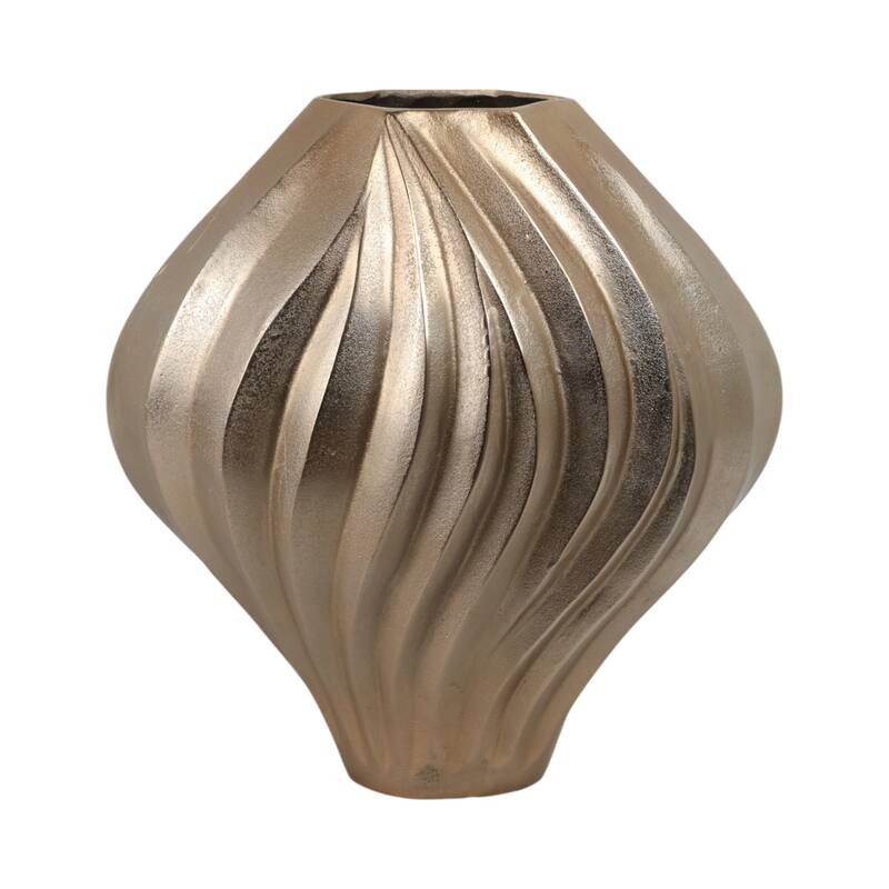 Aluminum Vase Twisted Sculptural Handcrafted Curved Contoured Shape