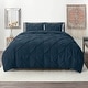 preview thumbnail 7 of 175, Nestl Pinch Pleat 3-piece Duvet Cover Set Navy - California King