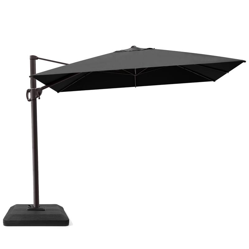 Crestlive Products Outdoor Patio Umbrella Cantilever Offset with Base - Black