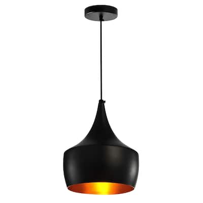 Dynamic 10 Inch 1 Light Down Mini Pendant With Black Finish