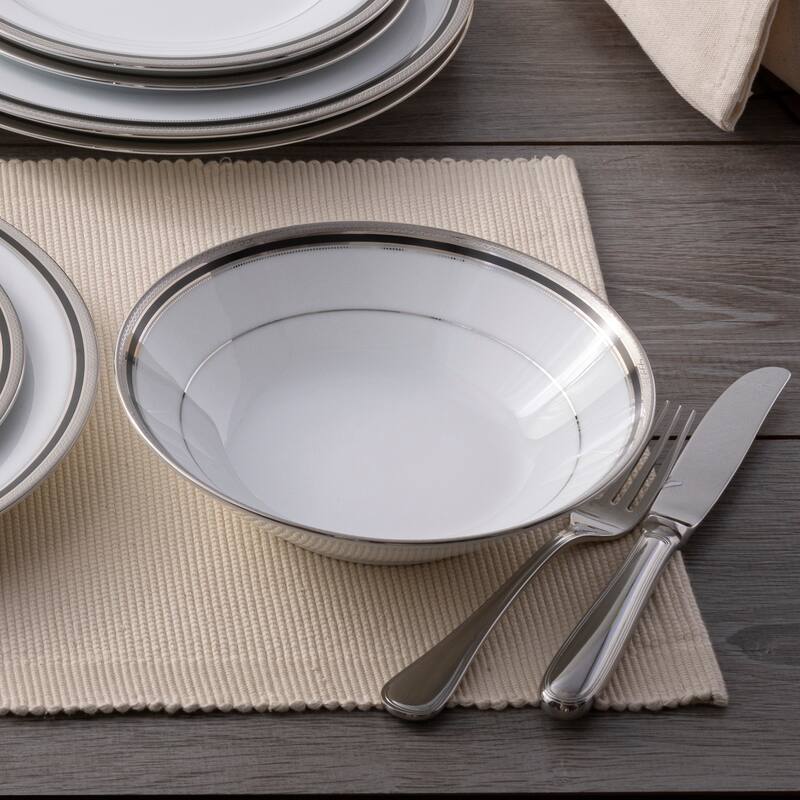 Noritake Austin Platinum Set Of 4 Soup Bowls, 7-1/2", 12 oz.