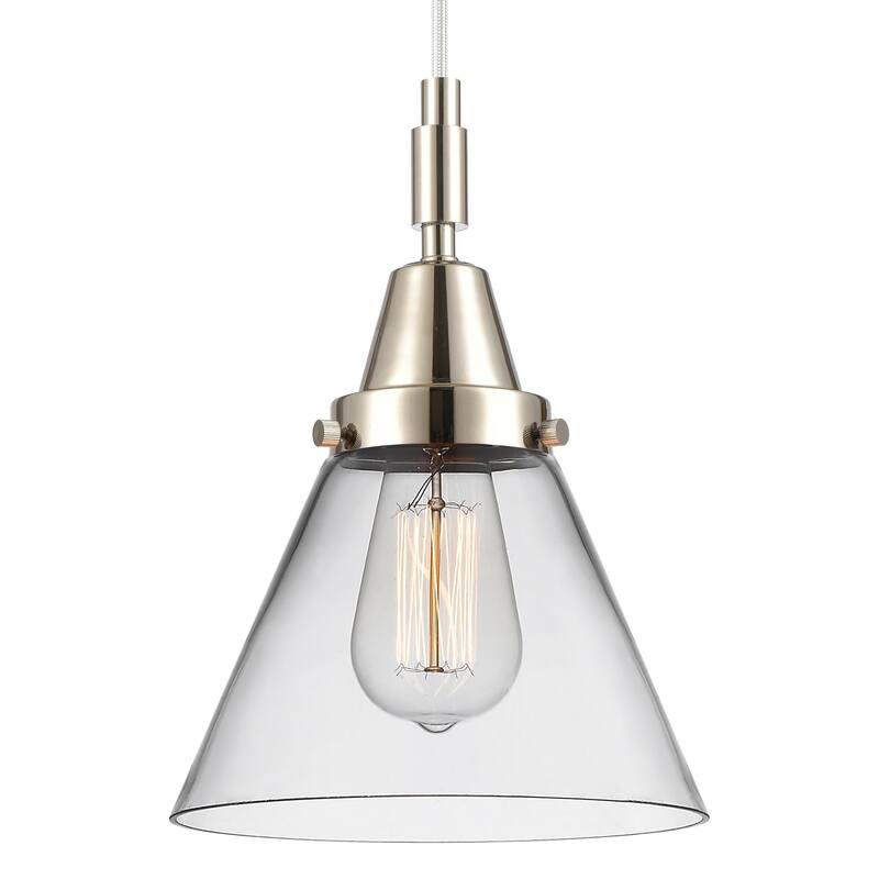 Innovations Lighting 447-1P-G42 Cone 8" Wide Mini Pendant with Clear - Polished Nickel