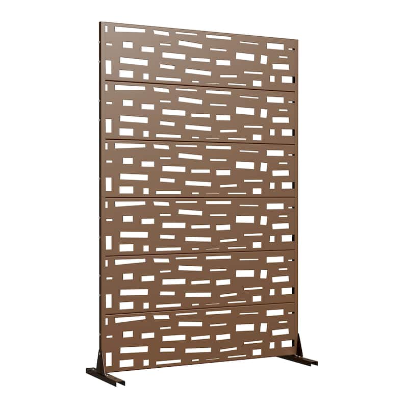 Dovelina 6ft.x 4ft. Outdoor Freestanding Metal Privacy Screen Decorative Garden Fence - 72"x47"