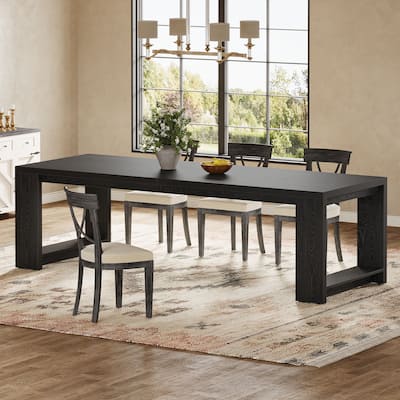 86.61 Inch Extra Long Wood Dining Table Kitchen Table for 6-8