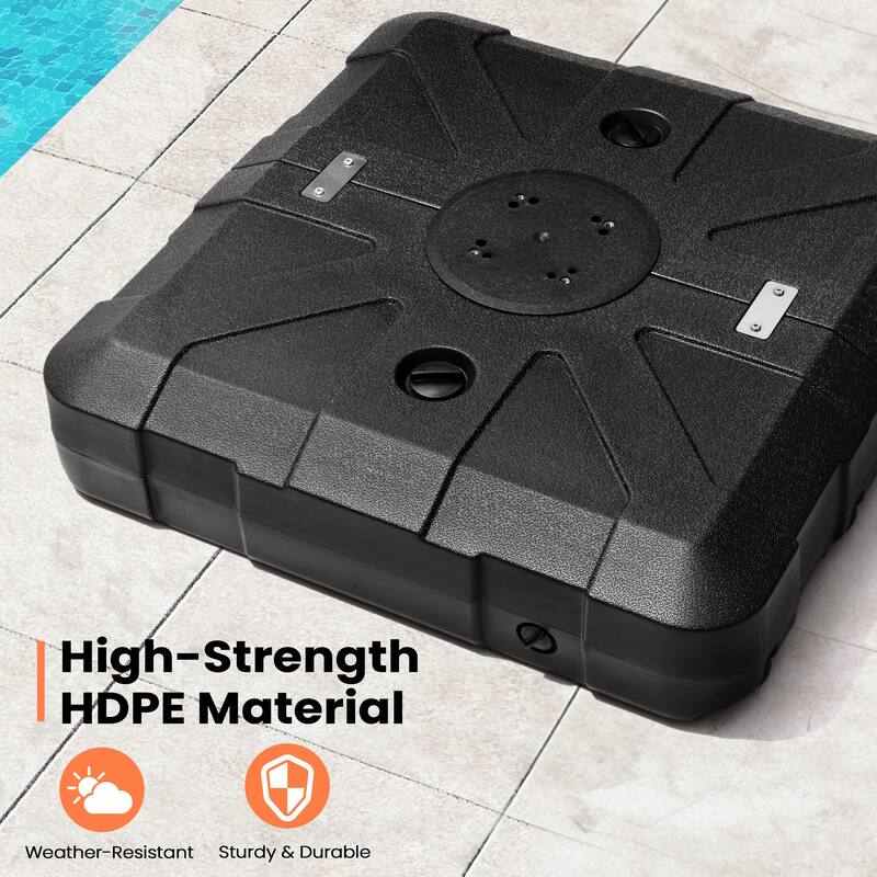 Pellebant Outdoor 10x10 FT Square Cantilever Patio Umbrella 360 Degree Rotation with HDPE Base