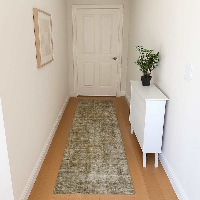 Premium Washable Super Soft Vintage Traditional Mayfield Rug - Pewter - 2'3" x 7'6"