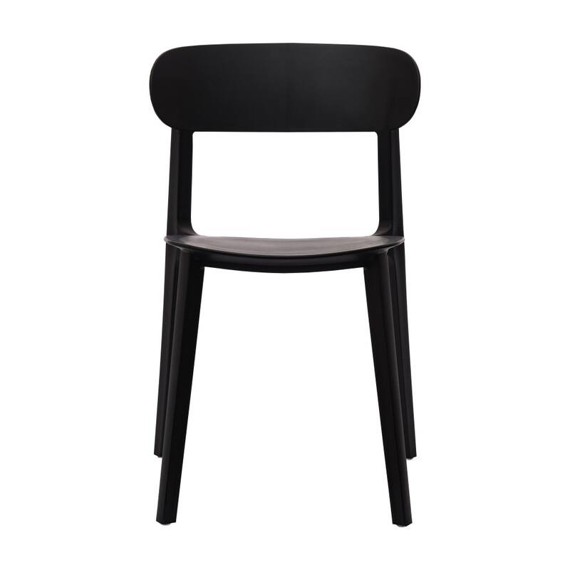 Commercial All-Weather Resin Stack Chair with Contoured Backrest-Set of 4 - 19"W x 19.5"D x 31"H