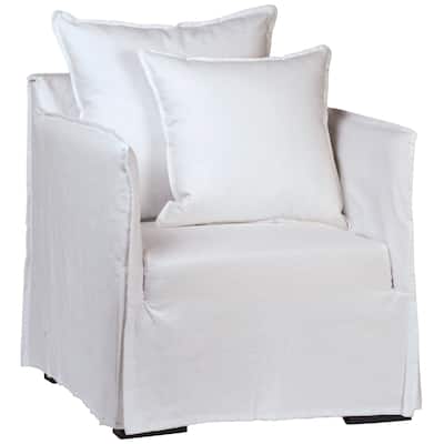 Caleb Linen Upholstered Occasional Chair, White