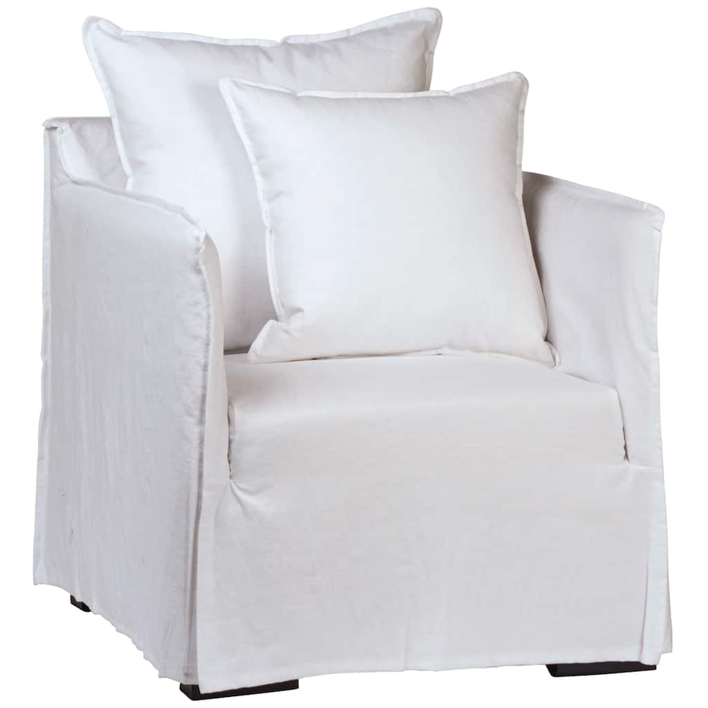 Caleb Linen Upholstered Occasional Chair, White
