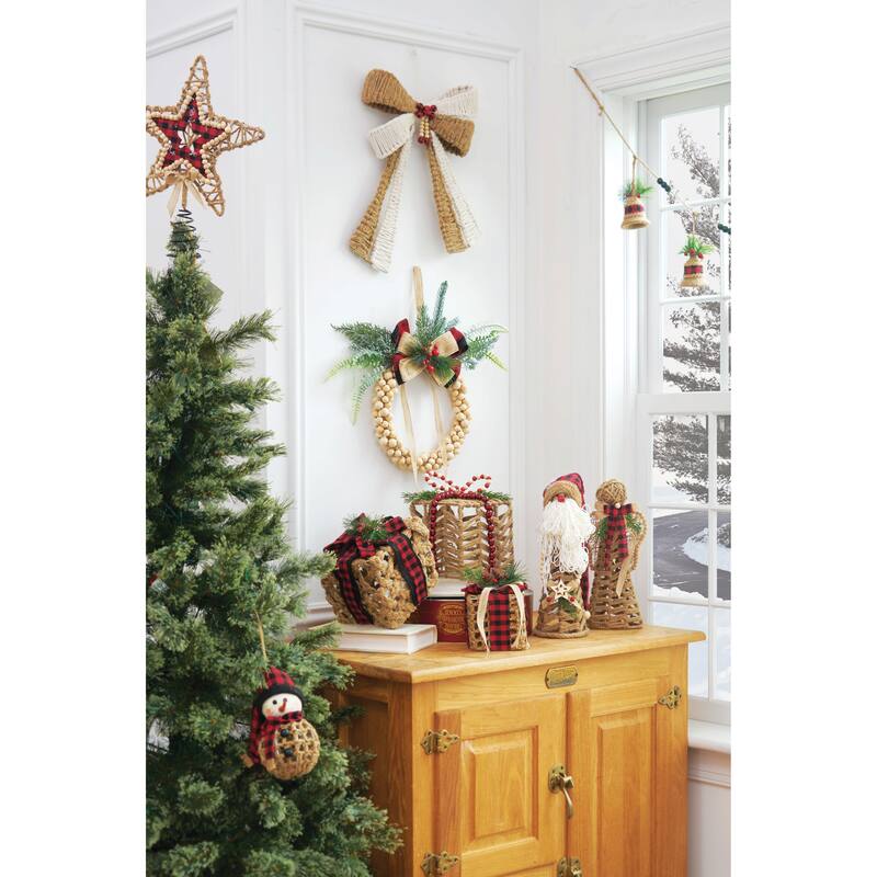 Buffalo Plaid Gnome Santa Figurine