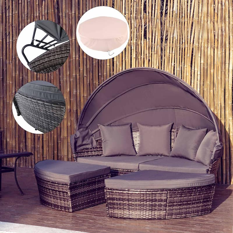 CO-Z 71in Wicker Outdoor Patio Daybed