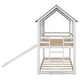 preview thumbnail 11 of 10, Twin over Twin House Bunk Bed with Slide and Windows, Wooden Bed Frame