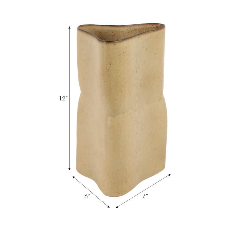 Earthenware Ceramic Vase with Organic Design and Textured Finish