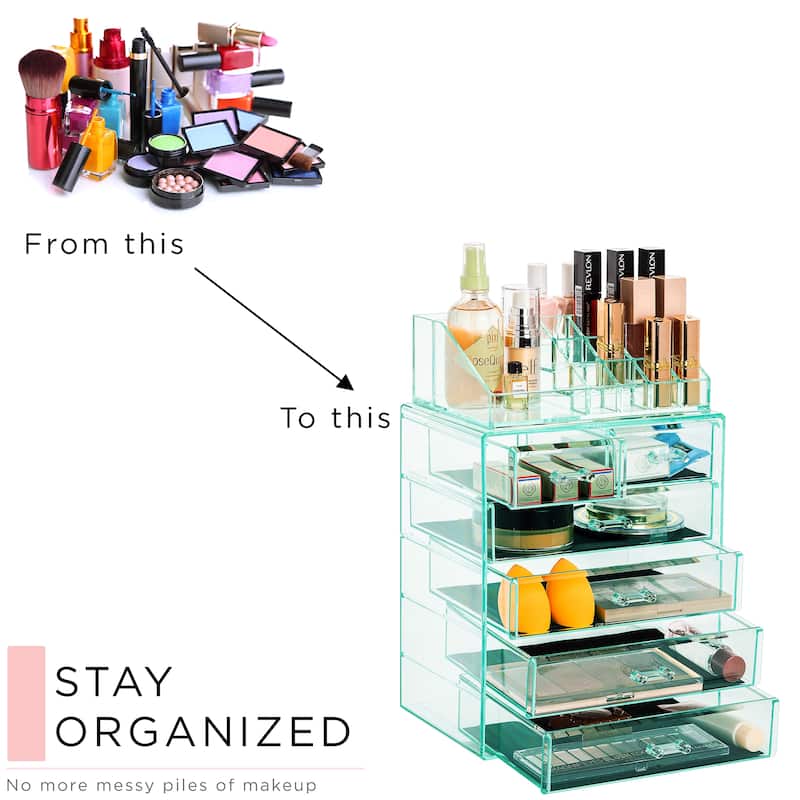 Sorbus Cosmetic Makeup and Jewelry Storage Case Display - Spacious Design - Vanity and Countertop (4 Large, 2 Small Drawers)