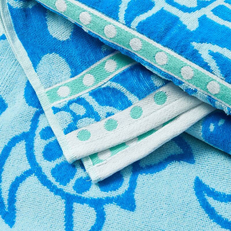 Linery & Co. 100% Cotton Jacquard 2 Pack Summer Beach Towels