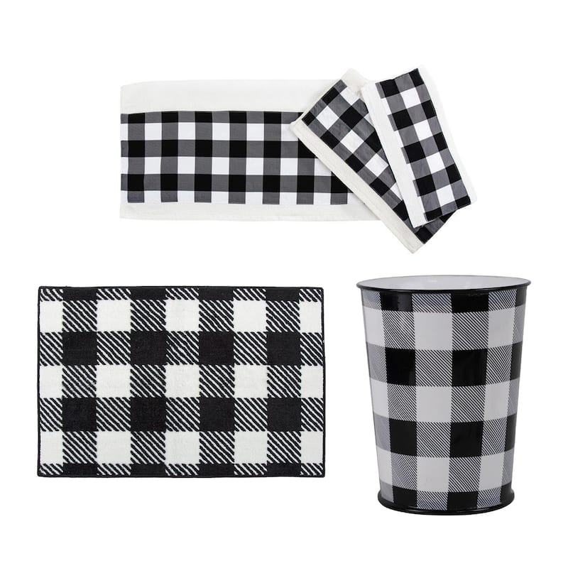 HiEnd Accents Camille Buffalo Check Bathroom Lifestyle Set, 5PC