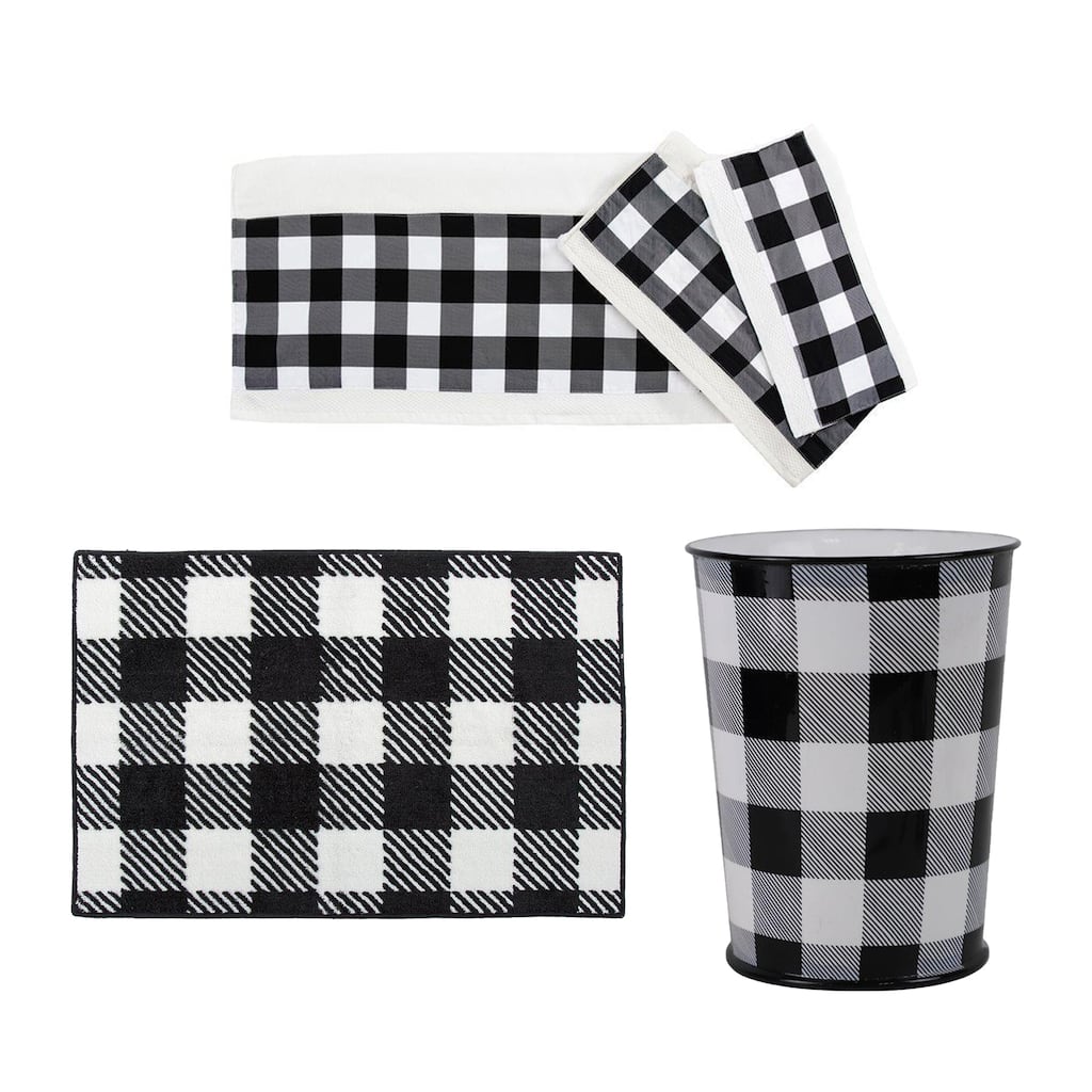 HiEnd Accents Camille Buffalo Check Bathroom Lifestyle Set, 5PC