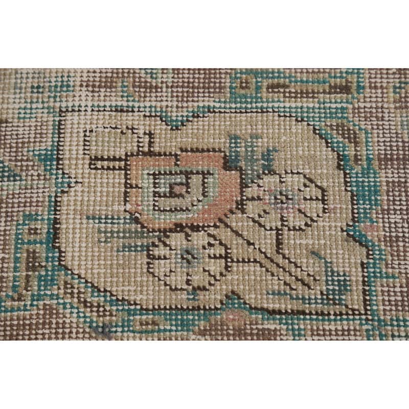Orange Tabriz Persian Vintage Area Rug Handmade Wool Carpet - 7'9"x 11'0"