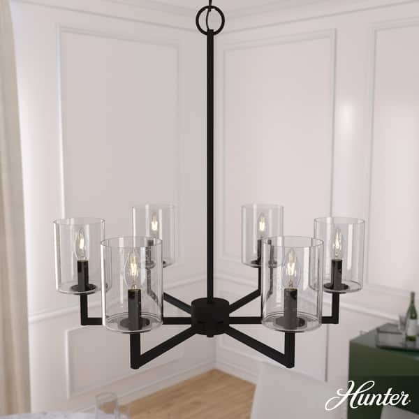 slide 2 of 10, Hunter Kerrison Chandelier - Dining Room, Entry - Contemporary, Transitional, Industrial, Rustic 24" x 26" - Natural Iron