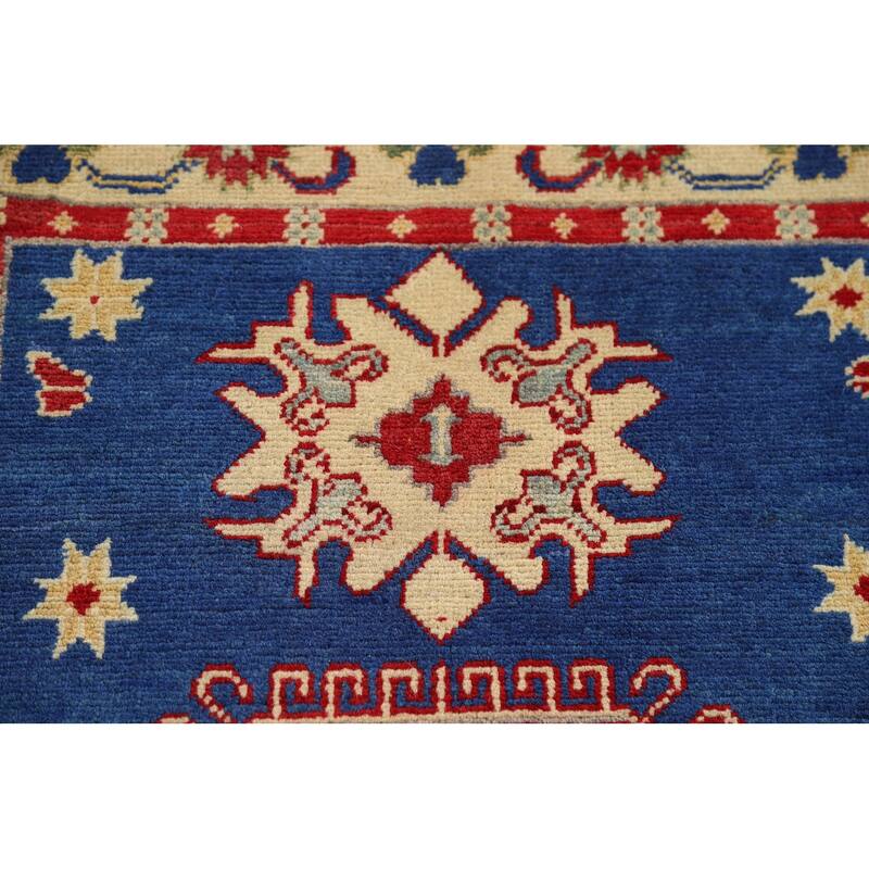 Blue Kazak Oriental Foyer Rug Hand-Knotted Wool Carpet - 2'8" x 4'0"