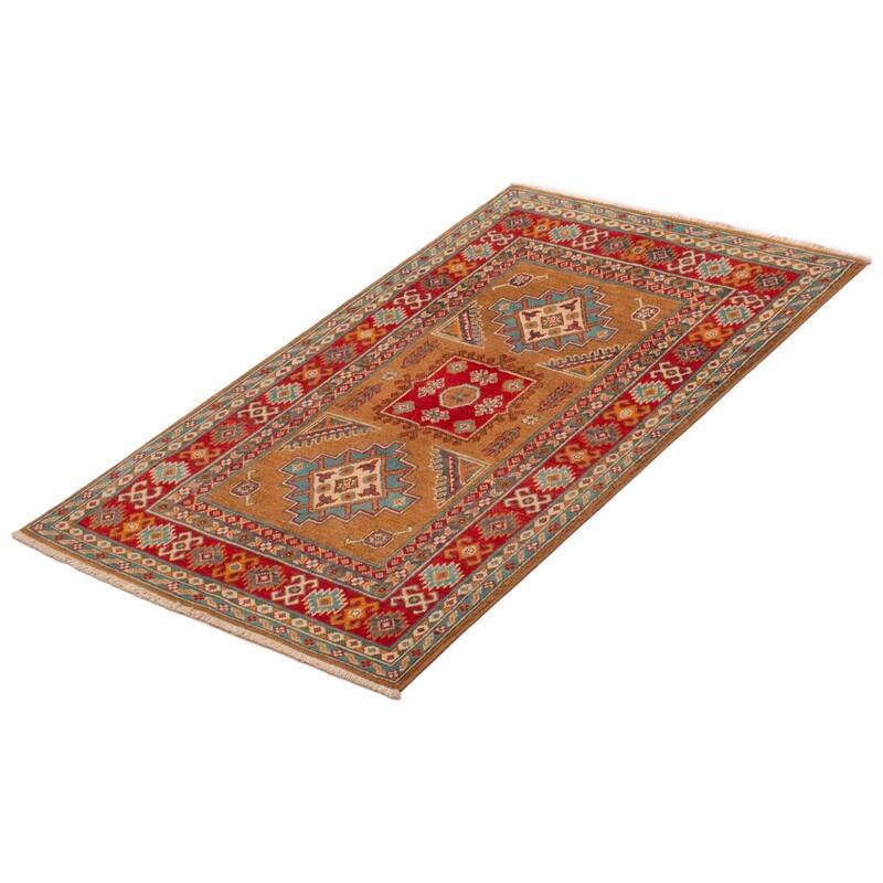 ECARPETGALLERY Hand-knotted Uzbek Ghazni Brown Wool Rug - 3'2 x 4'10