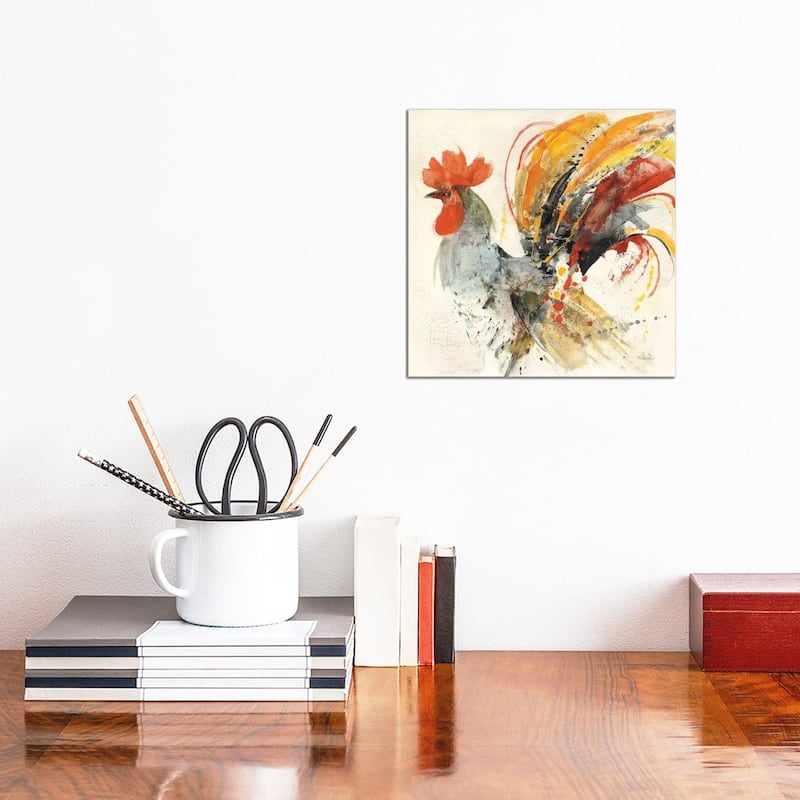 iCanvas "Festive Rooster II" by Albena Hristova Canvas Print - 12x12x0.75