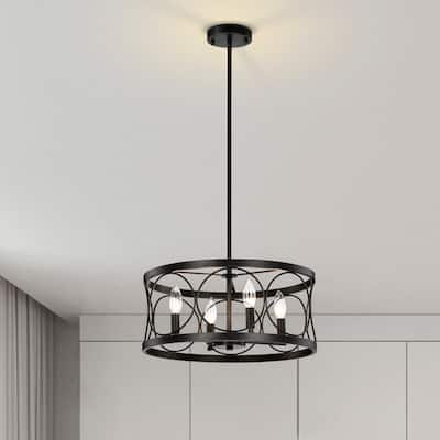 Saar 4-Light Lantern Style Chandelier for Dining/Living Room, Bedroom, Entryway