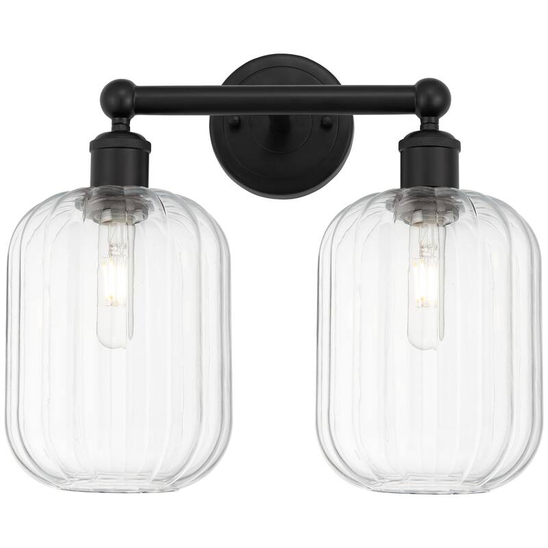 Innovations Lighting 616-2W-14-16 Preston Vanity Preston 2 Light 16" - Matte Black / Clear