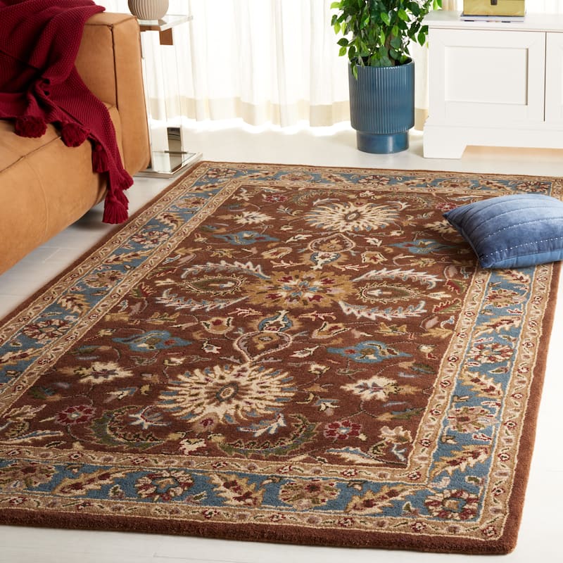 SAFAVIEH Handmade Heritage Topiary Signet Traditional Oriental Wool Rug - 7'6" x 9'6" - Brown/Blue
