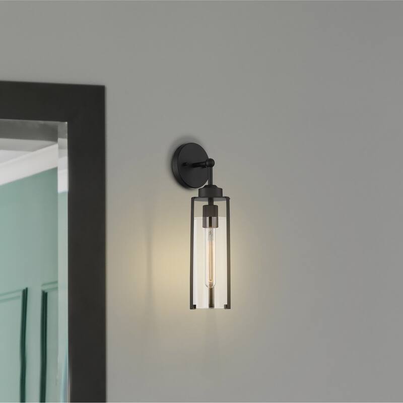 Marina - 1 Light Sconce with Clear Glass - Matte Black Finish