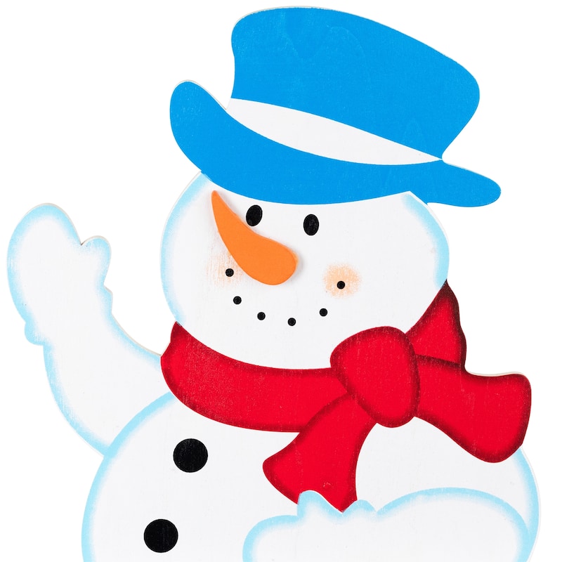 28.5" Pre-Lit Snowman 'LET IT SNOW' Christmas Lawn Stake - Clear Light