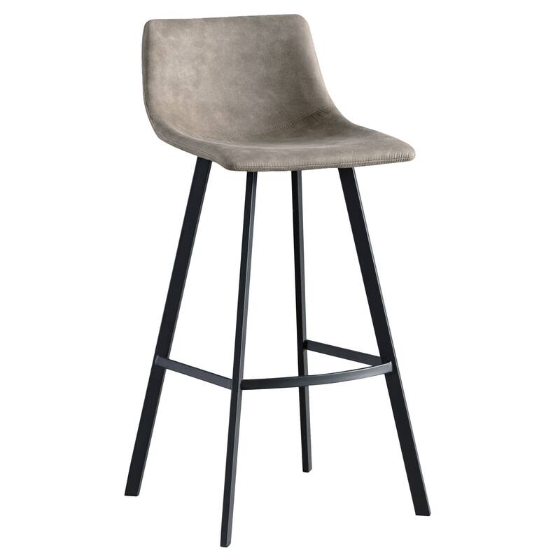 Leick Home Upholstered Steel Base Microfiber Bar Stool Set of 2 - N/A