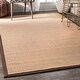 preview thumbnail 13 of 20, Nuloom Handmade Alexa Cotton-bordered Jute Rug 3' x 5' - Brown