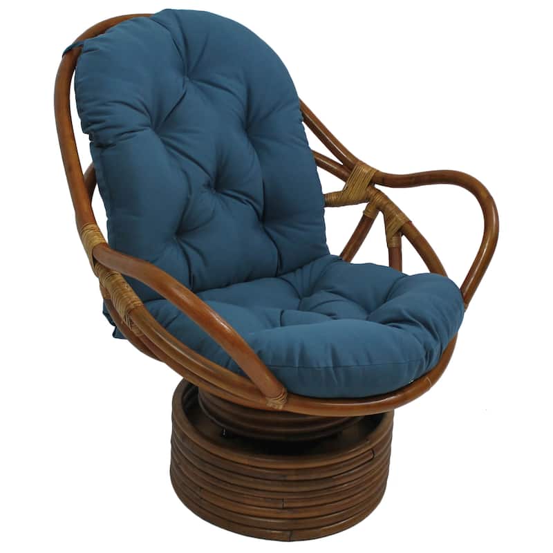48-inch by 24-inch Twill Indoor Seat/Back Rocker Cushion (Cushion Only) - 48 x 24 - Indigo