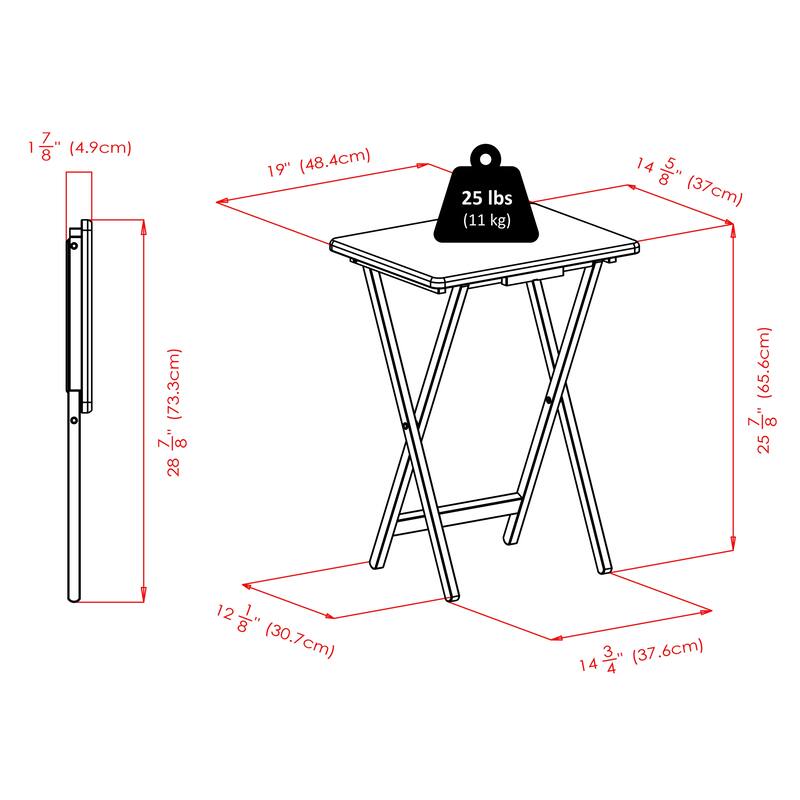 5-Pc Snack Table Set, Drop Leaf Top - 28.19 x 23.39 x 33.94 inches