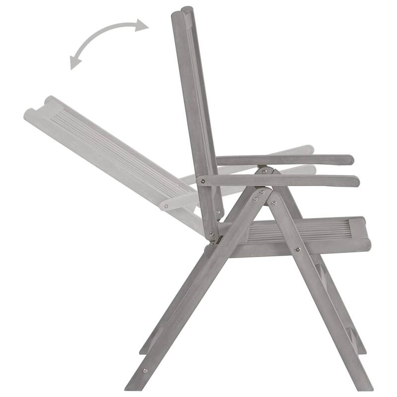 vidaXL Outdoor Recliner Chairs Patio Chair with Cushions Solid Wood Acacia