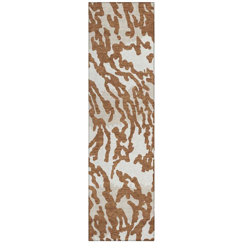 Machine Washable Indoor/ Outdoor Chantille Animal Print Abstract Rug