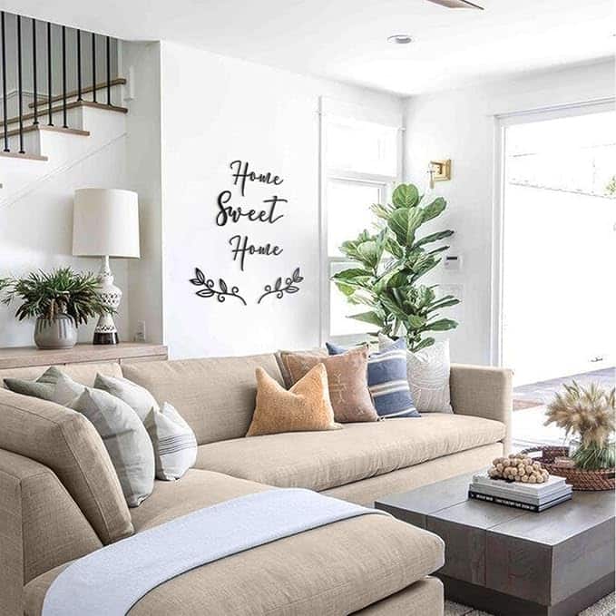 Home Sweet Home Metal Wall Art - Home Living Room Entryway Decor