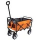 preview thumbnail 50 of 62, Foldable Wagon Cart with Strapping System, Utility Wagon Cart for Camping Shopping Sports Gardeing Fishing All-Terrain Wheels Orange