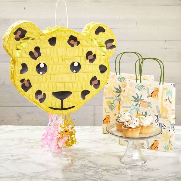 Small Leopard Pinata for Safari Birthday Party Decorations (16.5 x 13 x ...