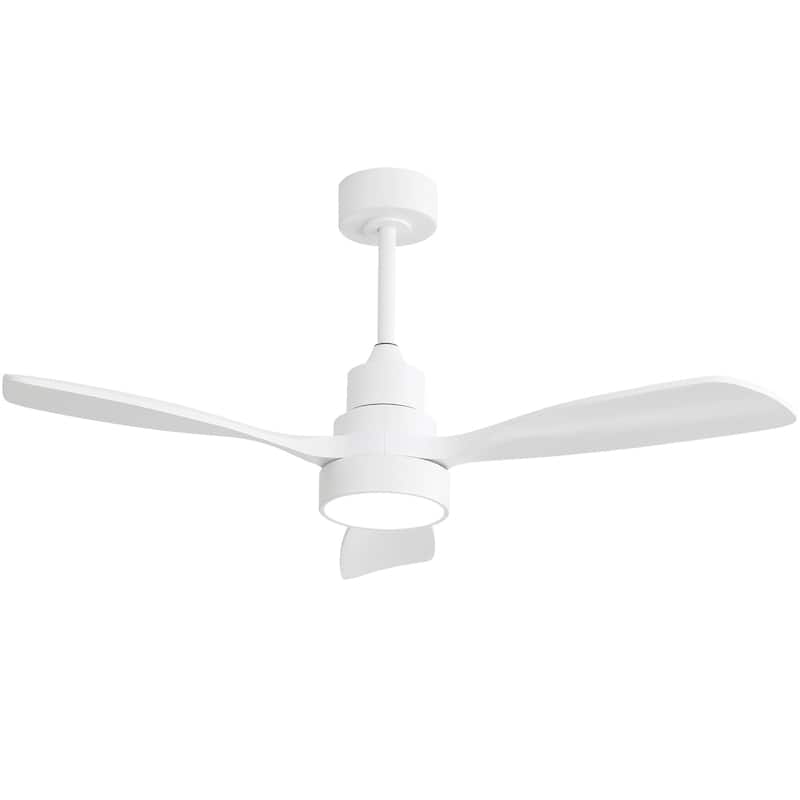 42“/52"/60"/48" Noiseless Walnut Wood Ceiling Fan with Remote Control, Integrated Light Optional